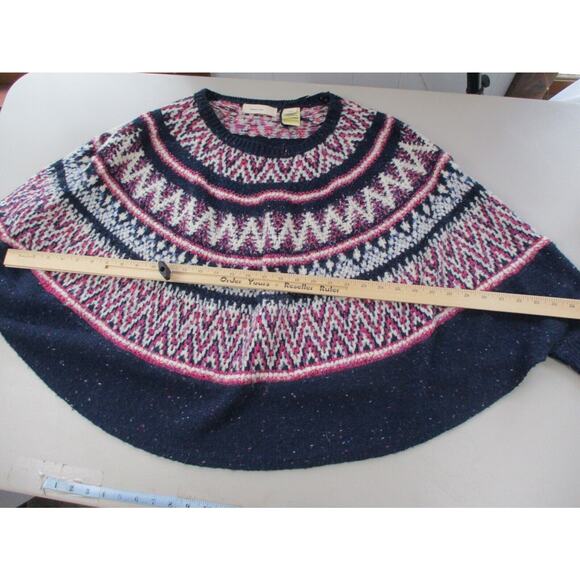 Sleeping on Snow Sweater Womens XS Small Midland Fair Isle Poncho Pullover Wool - Picture 7 of 13